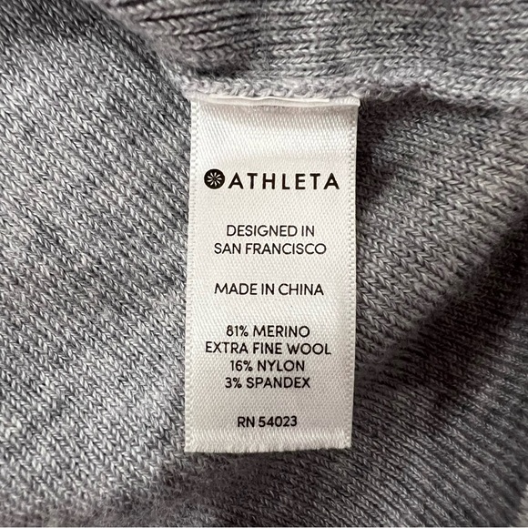 Athleta River Rib Sweater Tank Dress Merino Wool Blend Women’s S Tall Gray - Picture 9 of 13